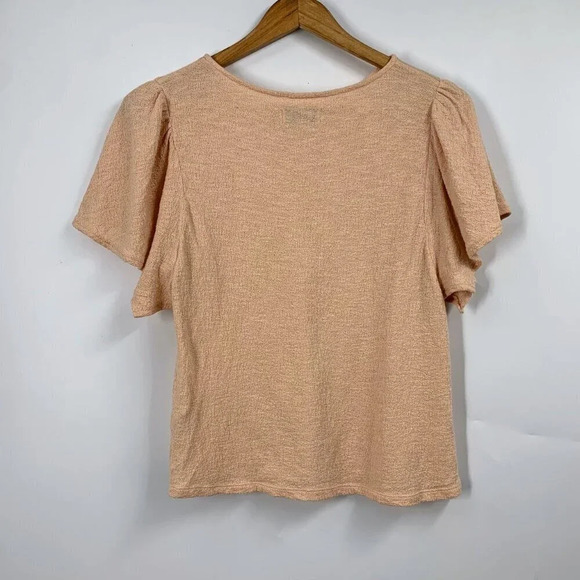 Madewell Texture &‎ Thread Women's Flutter Sleeve Cotton Top Size S - Picture 2 of 12